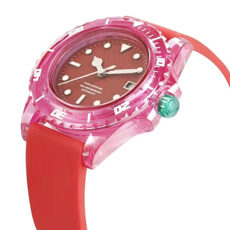 Custom TOP Sapphire Crystal Case Transparent Watches