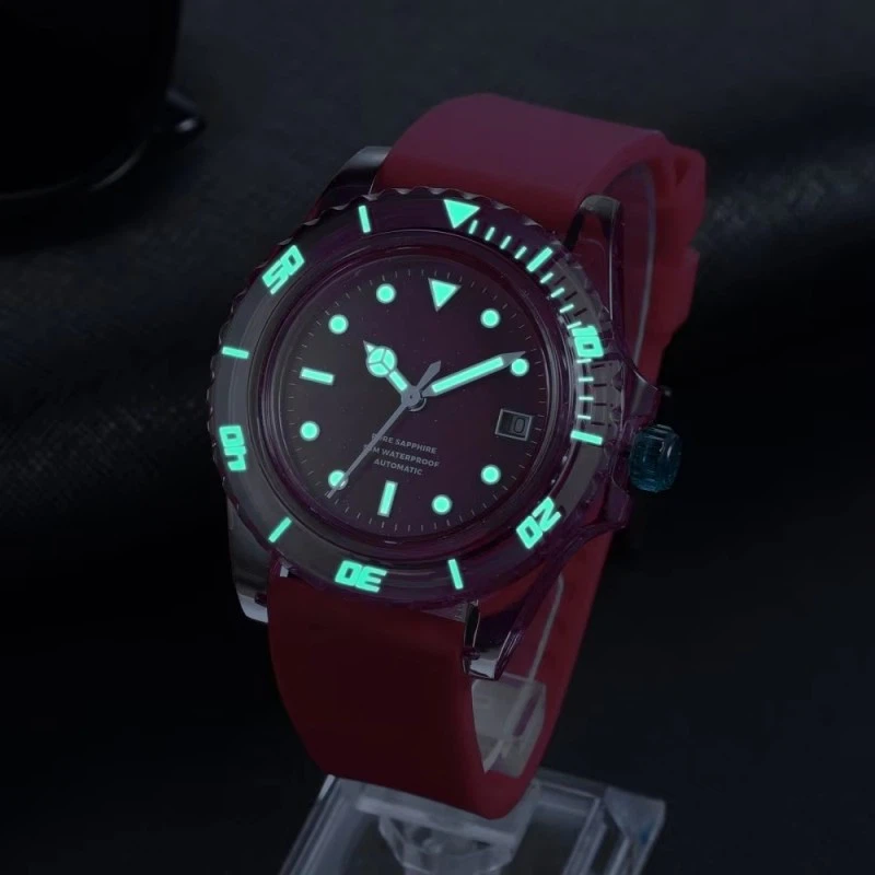 Custom TOP Sapphire Crystal Case Transparent Watches