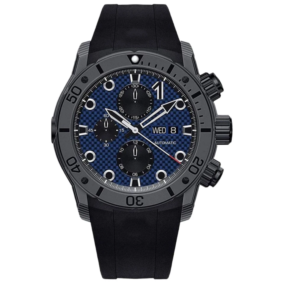 Szwajcarski męski zegarek automatyczny SW500 Niestandardowy chronograf z włókna węglowego