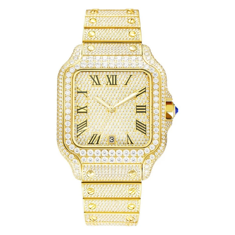 VVS Moissanite Mens Diamond Iced Out Wrist Watches