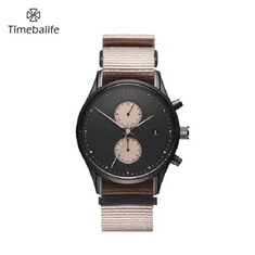 Męskie nylonowy pasek do zegarka z ramką ze stali nierdzewnej